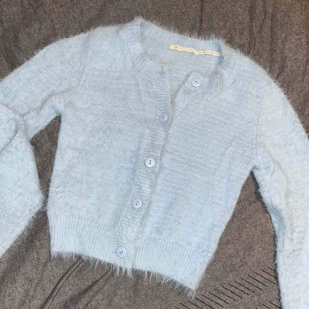 Urban Outfitters cropped blue cardigan sweater